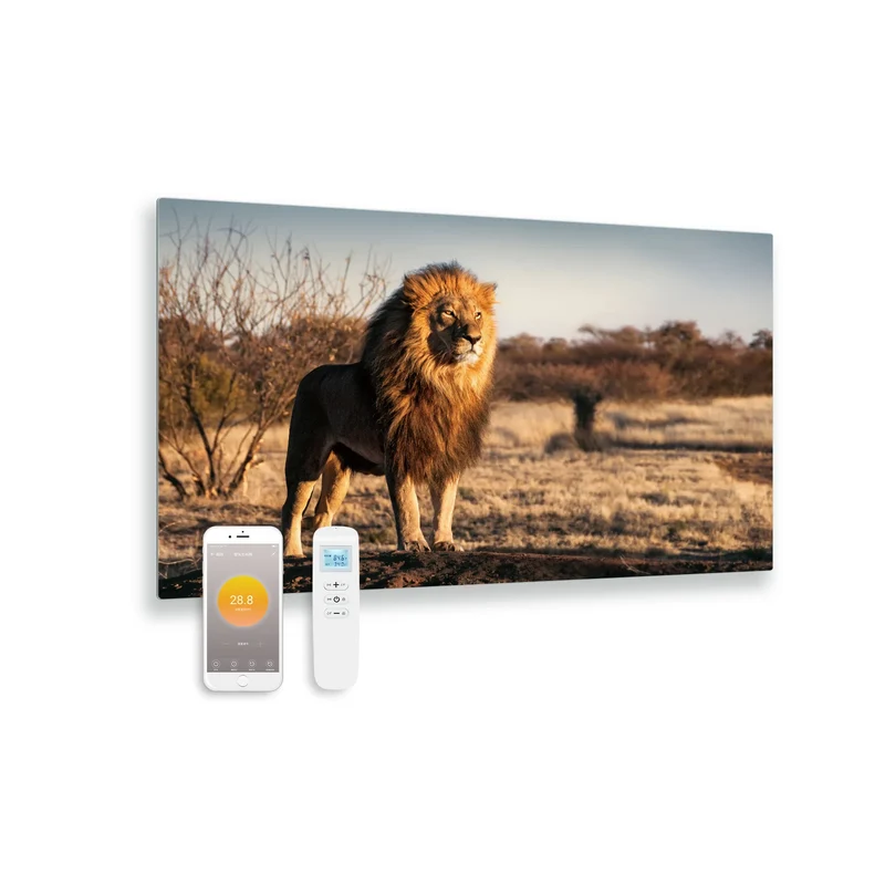Second chance - Printed glass infrared panel with WiFi and remote control, lion, 100x59 580Watt - Default