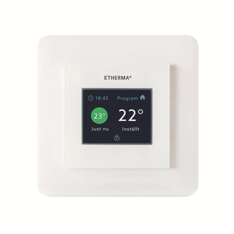 Etherma eTOUCH-wifi inbouwthermostaat met touchpad en wifi-functie 16 A, 5-40°C, wit