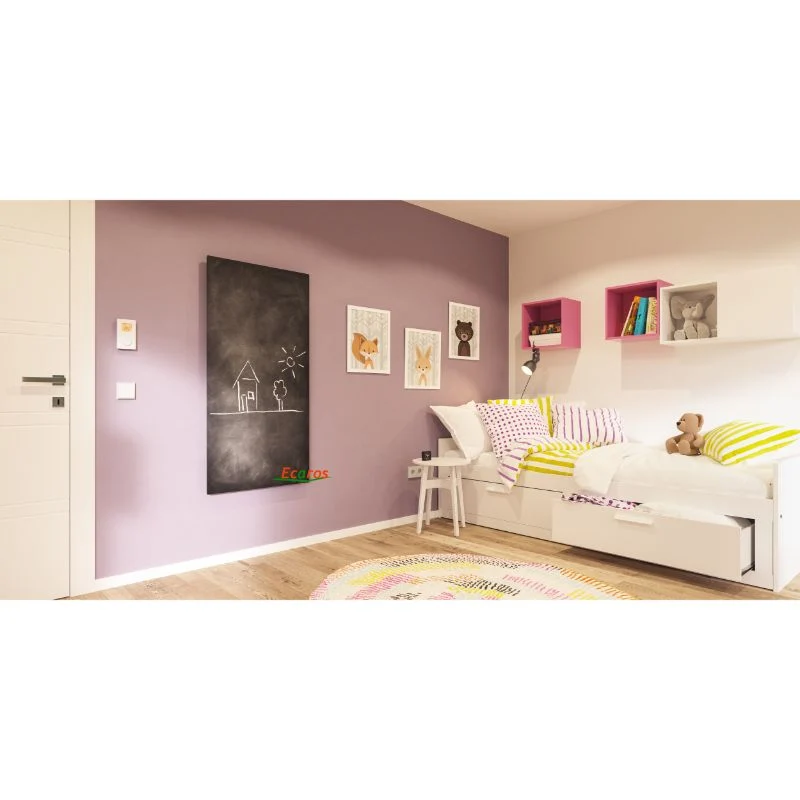 Ecaros Infrarood verwarmingspaneel zwart glas krijtbord 600 x 1500 x 20 mm 1000 Watt