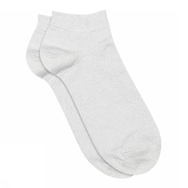 Zoe glitter sneaker socks | White
