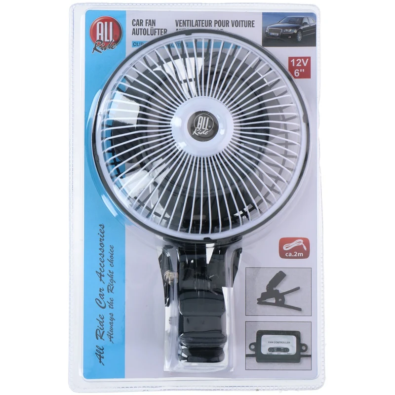 All Ride Autoventilator - 12 Volt - met Clip - Oscillerend