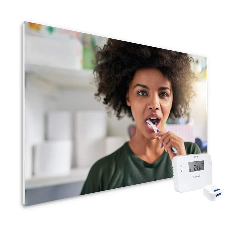 Set Ecaros infrarood spiegelverwarming 800 Watt - Badkamer 5 à 7 m²