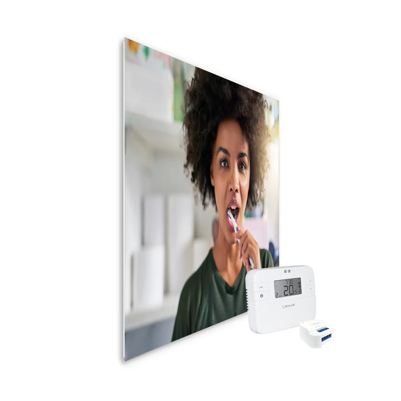 Set Ecaros infrarood spiegelverwarming 400 Watt - Badkamer 2 à 3 m²