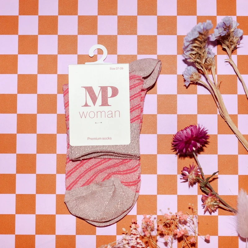 Elisa glimmer short socks | Flamingo Coral