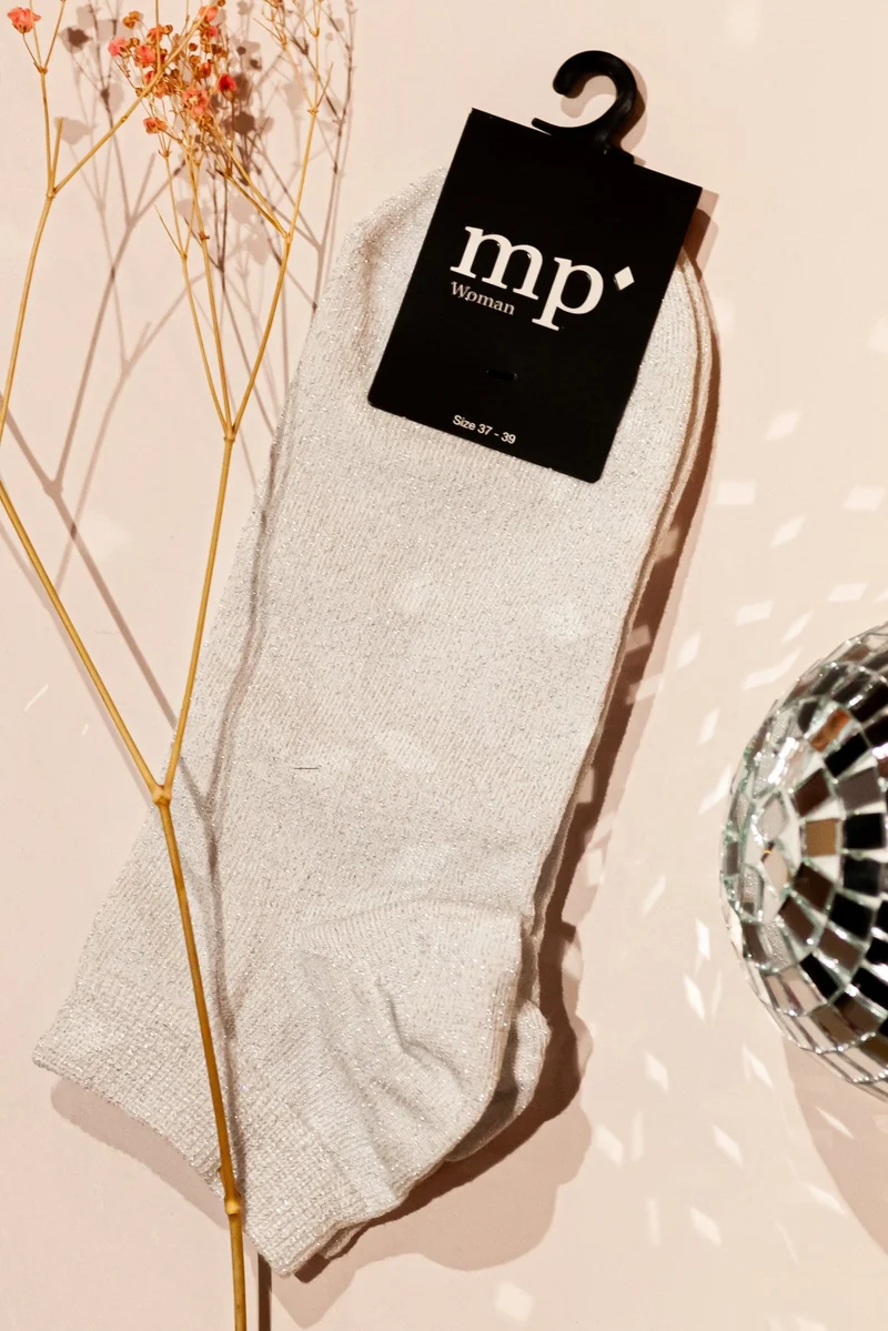 MP | Zoe glitter sneaker sokken | White