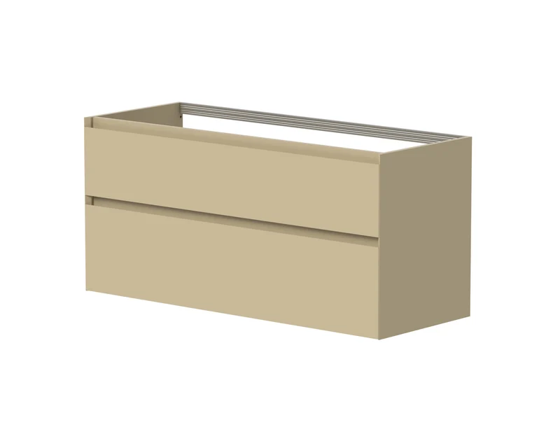 SanoBlu Pure wastafelmeubel 120 cm linnen met corian wastafel wasbak rechts