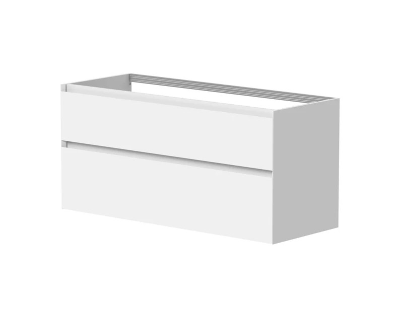 SanoBlu Pure wastafelmeubel 120 cm mat wit met dubbele keramische wastafel