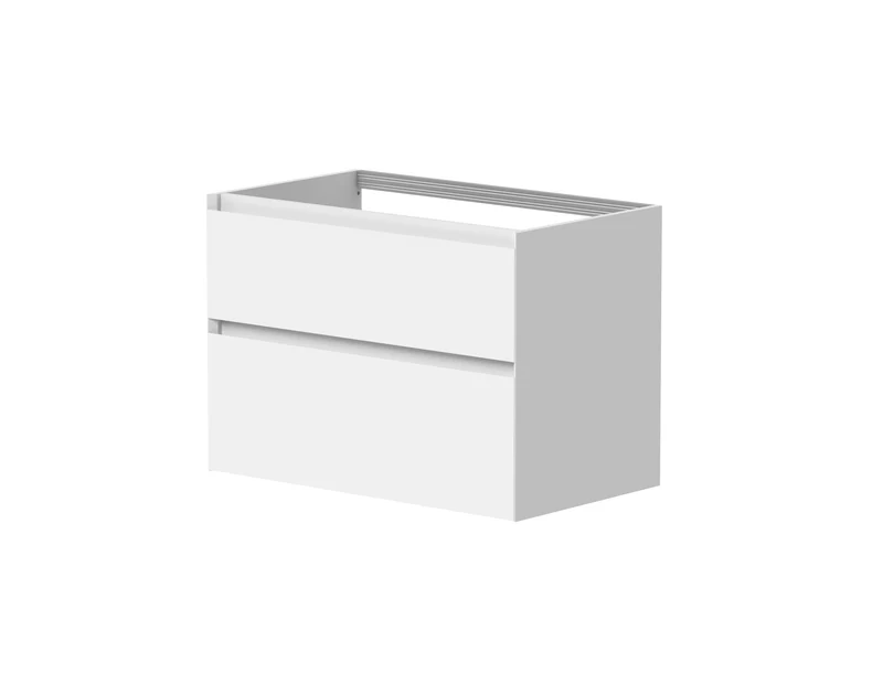 SanoBlu Pure wastafelmeubel 80 cm mat wit met keramische wastafel