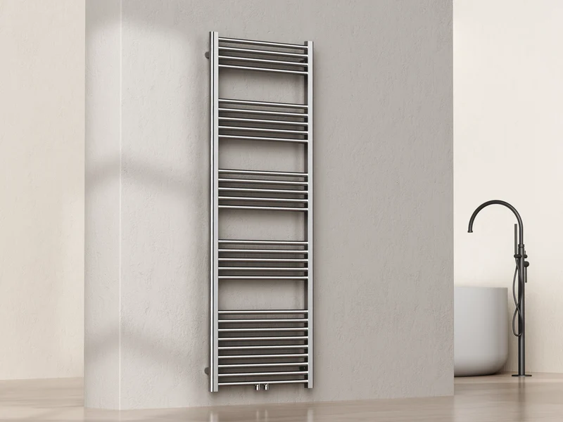Sanoterra Fero design radiator 160x60 cm geborsteld RVS 724W midden/zij aansluiting