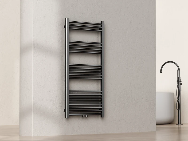 Sanoterra Fero design radiator 120x60 cm gun metal 524W midden/zij aansluiting