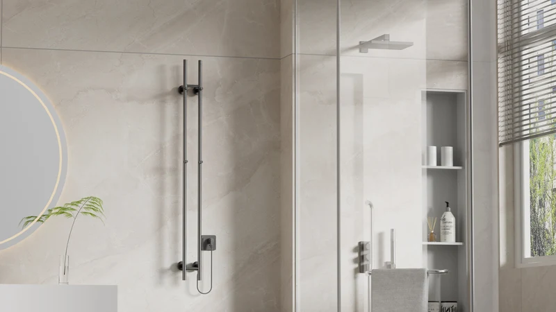 SanoTerra Aero elektrische dubbele staafhanddoekradiator 150cm gun metal 120W