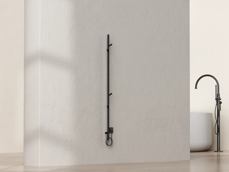 SanoTerra Aero elektrische staafhanddoekradiator 150cm mat zwart 60W