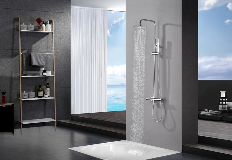 SanoBlu Flow opbouw regendouche chroom met 20 cm douchekop