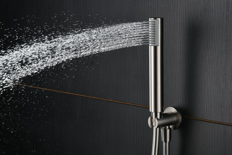 SanoBlu Flow opbouw regendouche geborsteld nikkel met 25 cm douchekop