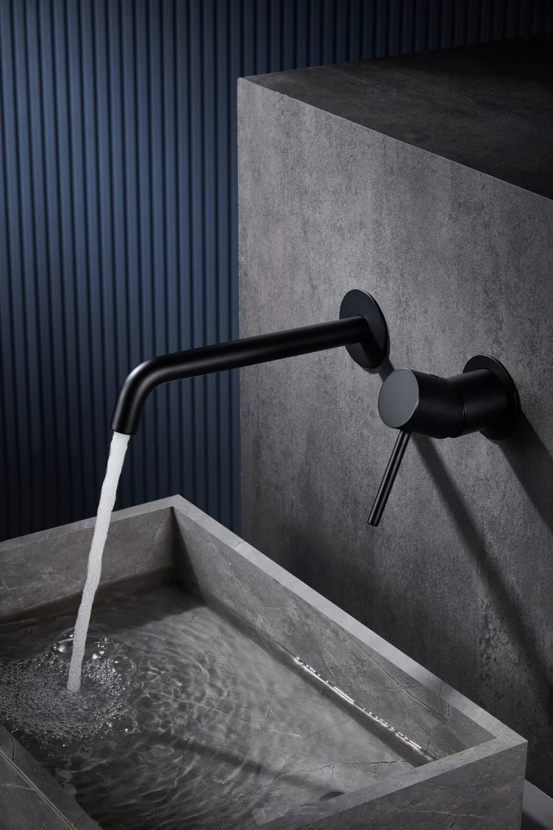 SanoBlu Flow inbouw wastafelkraan mat zwart