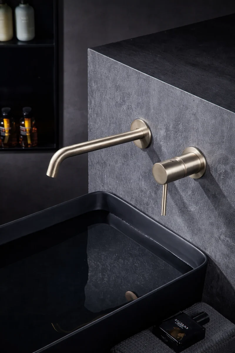 SanoBlu Flow inbouw wastafelkraan geborsteld nikkel