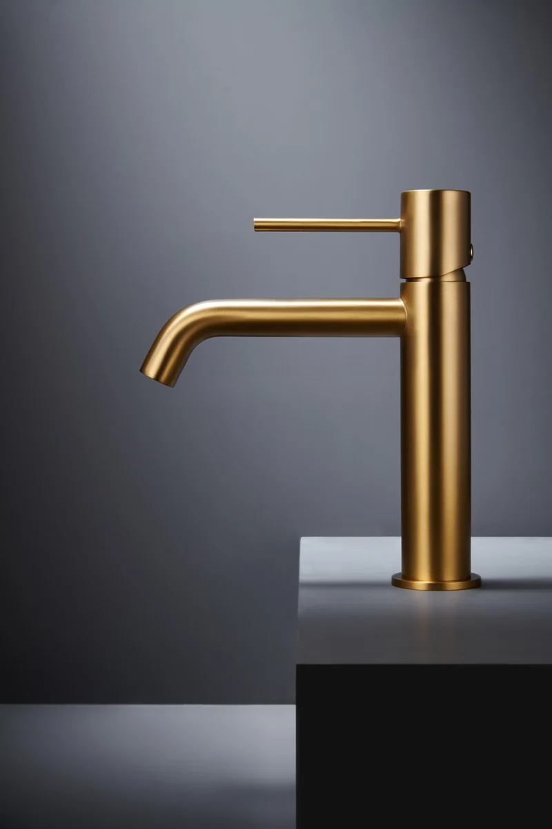 SanoBlu Flow wastafelkraan geborsteld goud