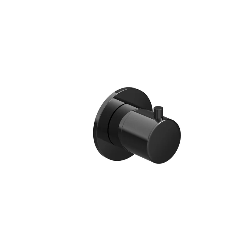 Hotbath Cobber CB7069EXT afbouwdeel inbouw doorstroom stopkraan - Gepolijst Zwart PVD