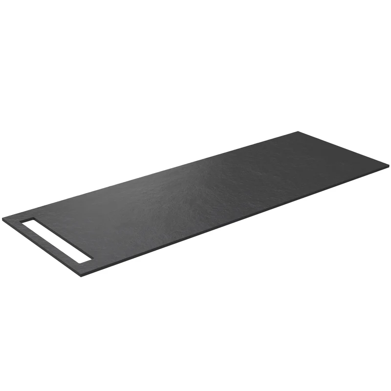SanoBlu HPL wastafelblad 130 cm black lava met handdoekuitsparing aan één zijde