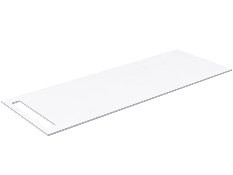 SanoBlu HPL wastafelblad 130 cm mat wit met handdoekuitsparing aan één zijde