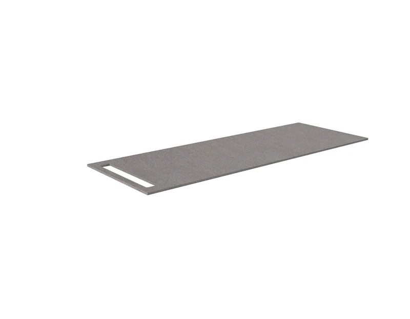 SanoBlu HPL wastafelblad 130 cm grey moon met handdoekuitsparing aan één zijde