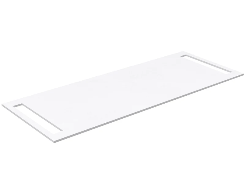 SanoBlu HPL wastafelblad 120 cm mat wit met handdoekuitsparing aan beide zijden