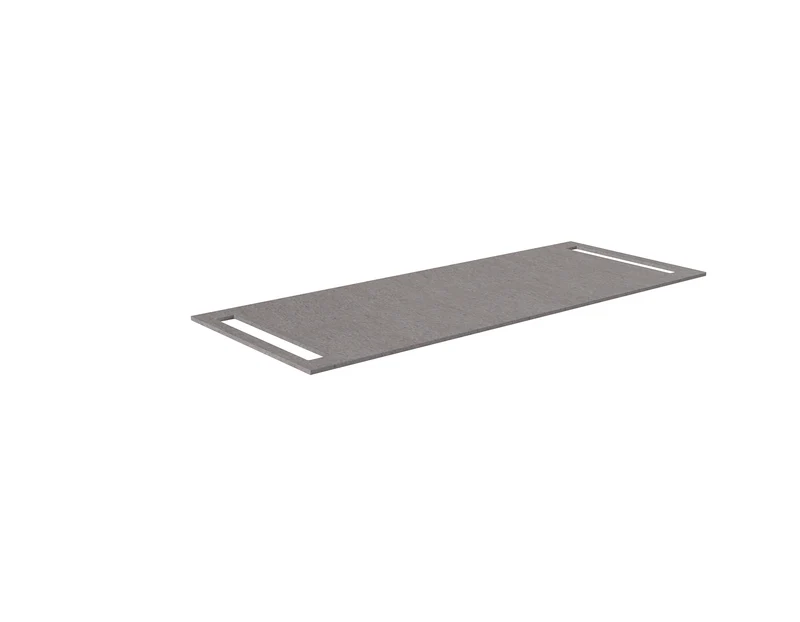SanoBlu HPL wastafelblad 120 cm grey moon met handdoekuitsparing aan beide zijden