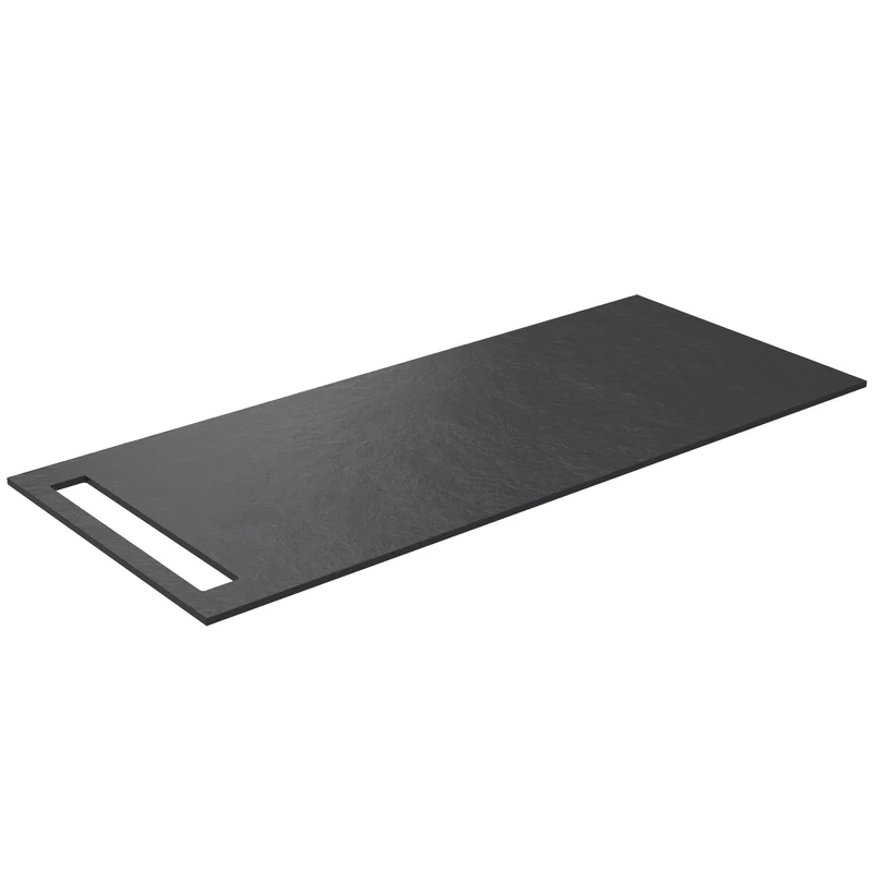 SanoBlu HPL wastafelblad 110 cm black lava met handdoekuitsparing aan één zijde