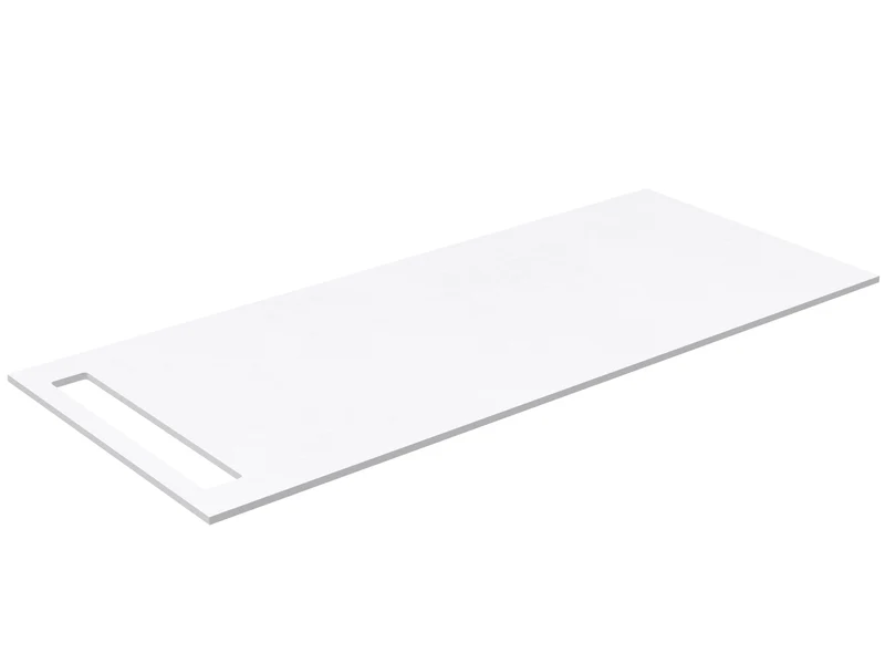 SanoBlu HPL wastafelblad 110 cm mat wit met handdoekuitsparing aan één zijde