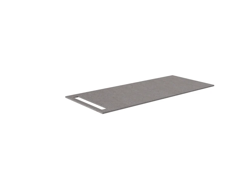 SanoBlu HPL wastafelblad 110 cm grey moon met handdoekuitsparing aan één zijde