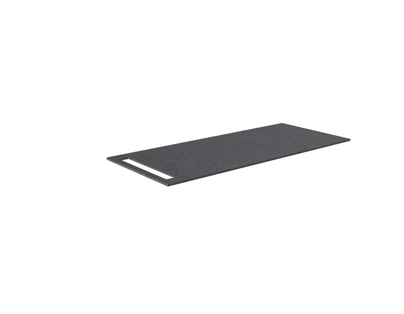 SanoBlu HPL wastafelblad 110 cm black moon met handdoekuitsparing aan één zijde
