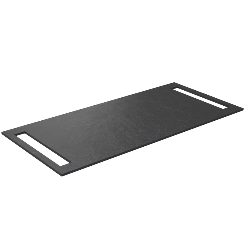 SanoBlu HPL wastafelblad 100 cm black lava met handdoekuitsparing aan beide zijden