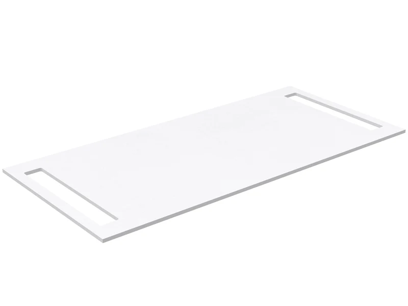 SanoBlu HPL wastafelblad 100 cm mat wit met handdoekuitsparing aan beide zijden