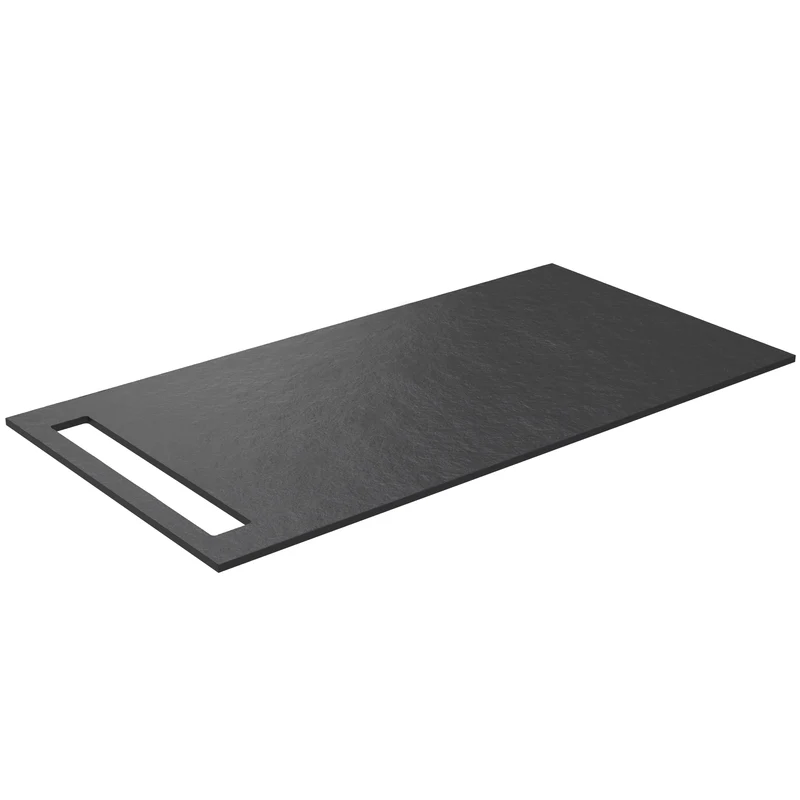 SanoBlu HPL wastafelblad 80 cm black lava met handdoekuitsparing aan één zijde