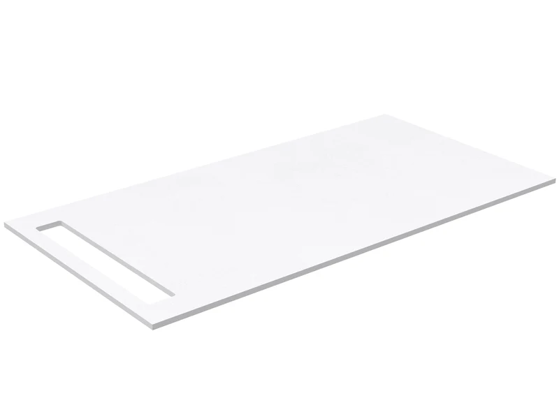 SanoBlu HPL wastafelblad 90 cm mat wit met handdoekuitsparing aan één zijde