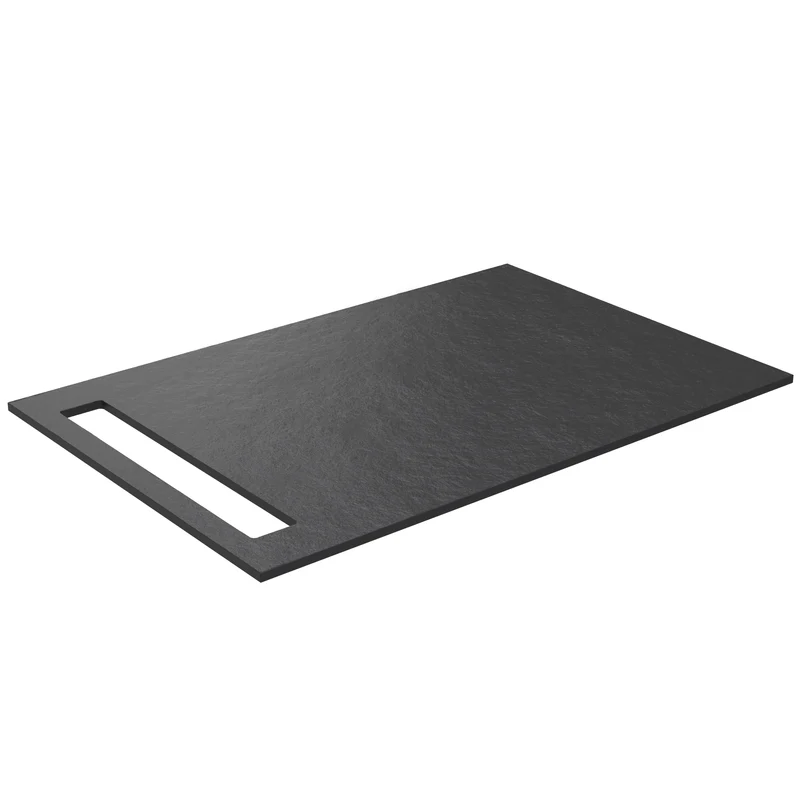 SanoBlu HPL wastafelblad 70 cm black lava met handdoekuitsparing aan één zijde