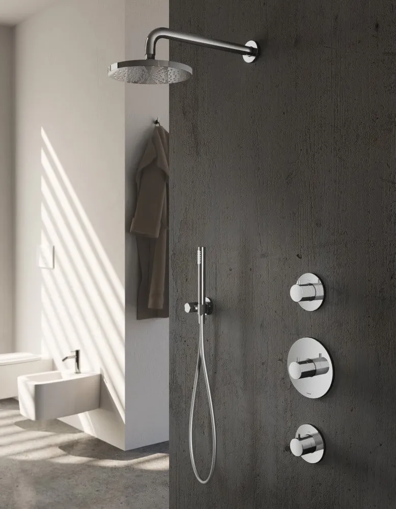Hotbath IBS1 Buddy inbouw doucheset - staafhanddouche - 30cm hoofddouche - plafondbuis 15cm - glijstang - Geborsteld Nikkel