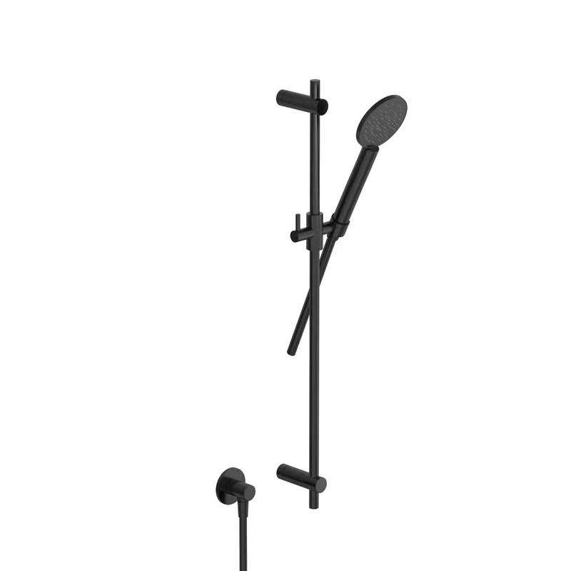 Hotbath Cobber M318 glijstangset 90cm ronde handdouche - Geborsteld Zwart PVD
