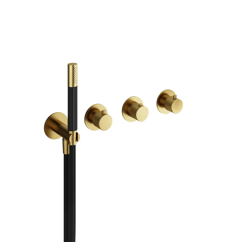 Hotbath Cobber X CX7171EXT afbouwdeel inbouwthermostaat 2 stopkranen - Geborsteld Messing PVD