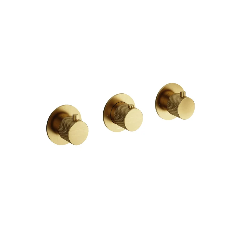 Hotbath Cobber X CX7067EXT afbouwdeel inbouwthermostaat 2 stopkranen - Geborsteld Messing PVD