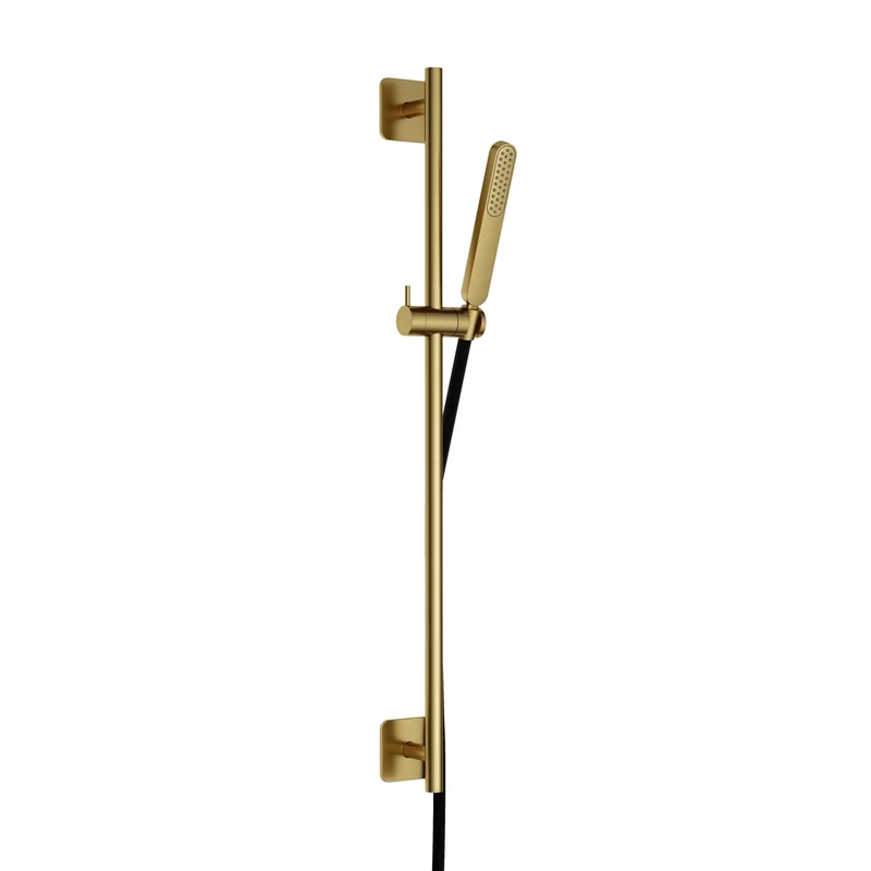 Hotbath Gal GL309 verstelbare glijstang 100 cm met doucheslang en handdouche - Geborsteld Messing PVD