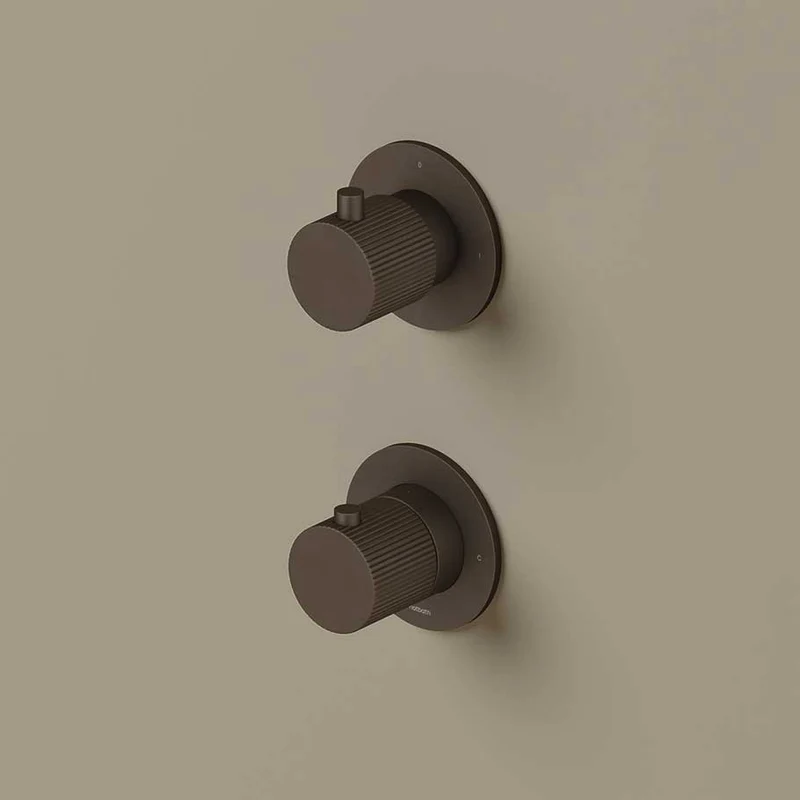 Hotbath Guy Row GY7009REXT afbouwdeel voor inbouwthermostaat 2-weg stop-omstel - Tuscan Bronze