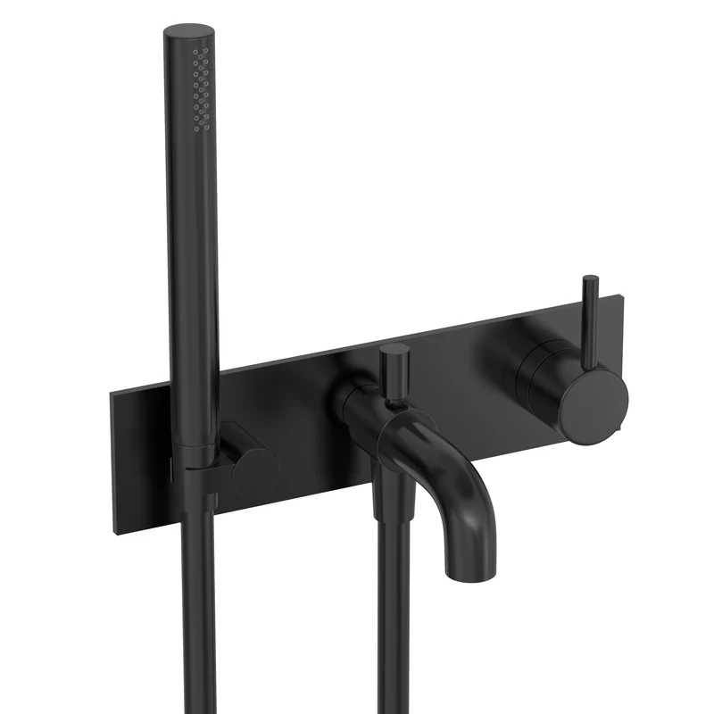 Hotbath Cobber CB127EXT afbouwdeel voor inbouw badmengkraan - Geborsteld Zwart PVD