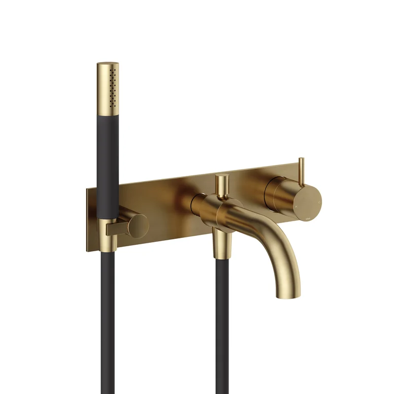 Hotbath Cobber CB127EXT afbouwdeel voor inbouw badmengkraan - Geborsteld Messing