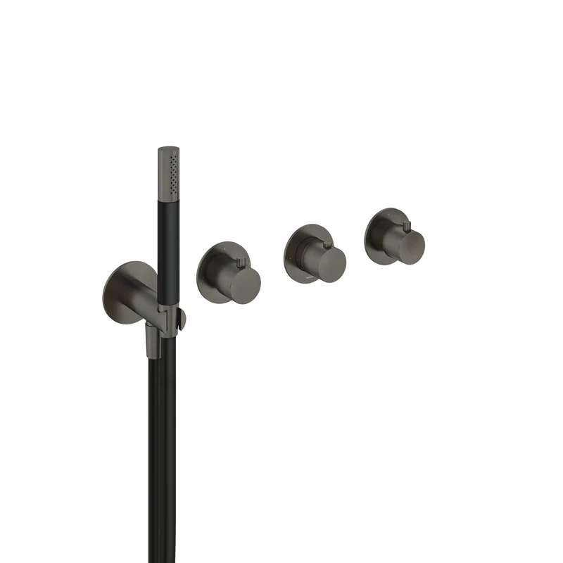 Hotbath Cobber CB7171EXT afbouwdeel voor inbouwthermostaat met 2 stopkranen - Verouderd IJzer