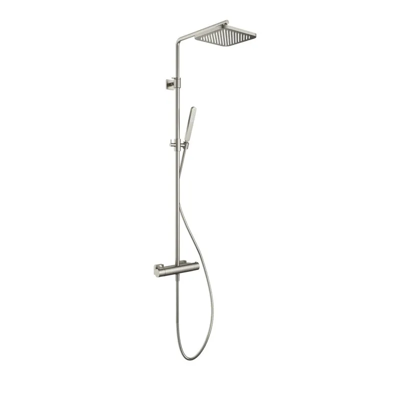 Hotbath Gal SDSGL9 thermostatische stortdoucheset - hoofddouche 22x22cm - Geborsteld Nikkel