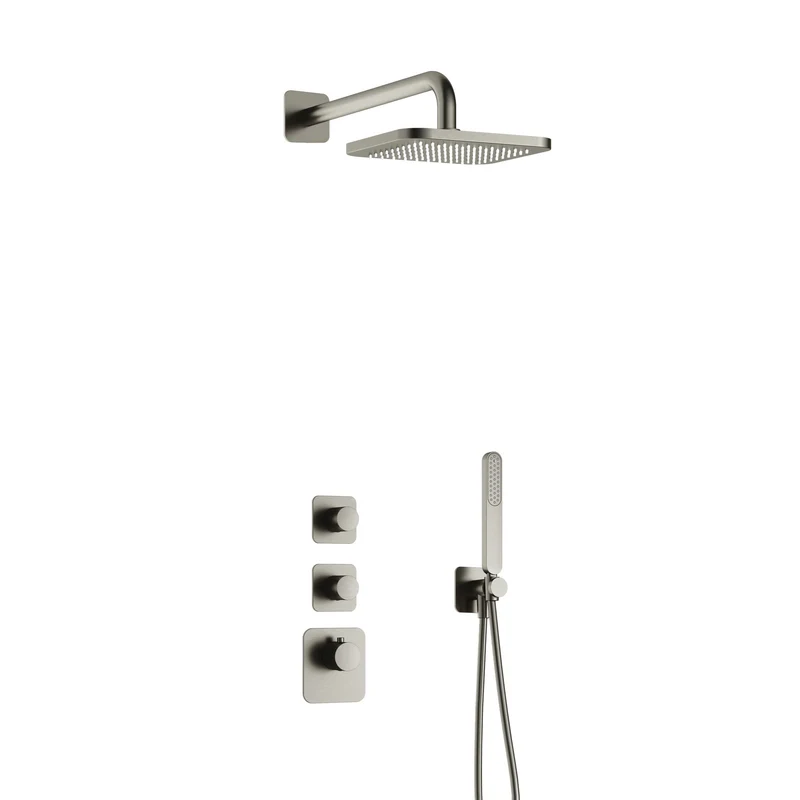 Hotbath Gal IBS40 inbouw doucheset High Flow met 2 stopkranen - Geborsteld Nikkel