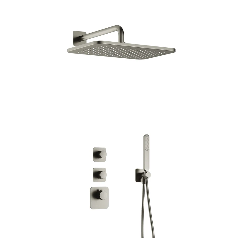 Hotbath Gal IBS40 inbouw doucheset High Flow met 2 stopkranen met gl106 - Geborsteld Nikkel