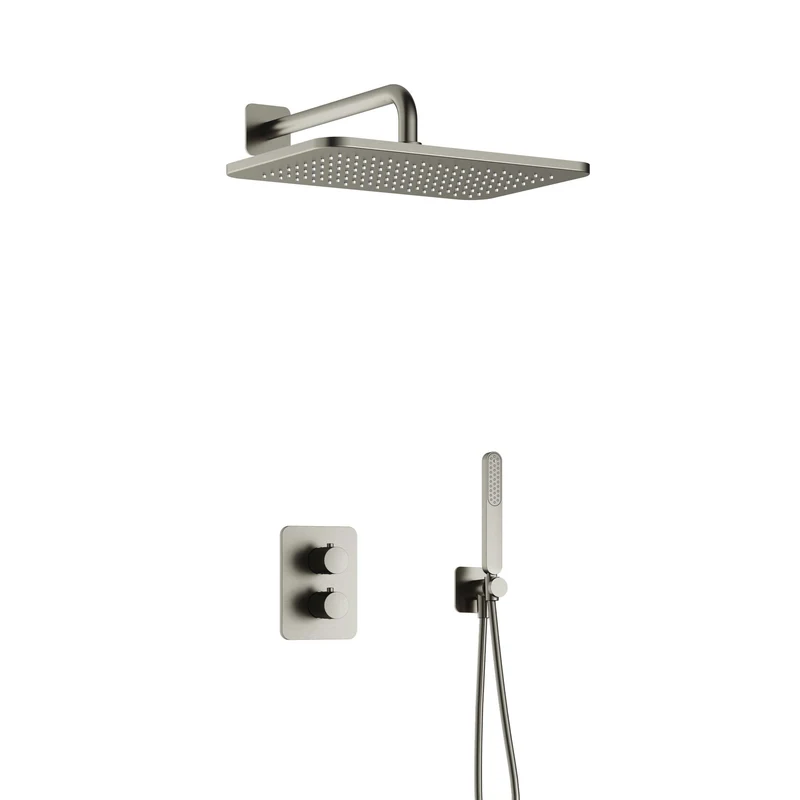 Hotbath Gal IBS40A inbouw doucheset met 2-weg stop-omstel met gl106 - Geborsteld Nikkel