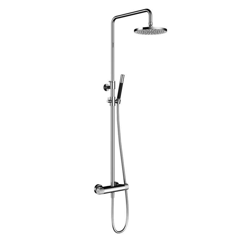 Hotbath Cobber X SDSX9 stortdoucheset - 20cm hoofddouche - staafhanddouche - Geborsteld Messing PVD